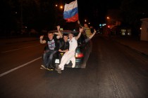 Нижний Новгород празднует победу сборной России