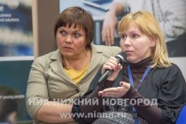 Встреча нижегородского PR-клуба.  Марина Матясова и Ольга Катина (слева направо).