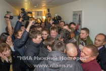 Потасовка перед началом пресс-конференции Михаила Касьянова в Нижнем Новгороде