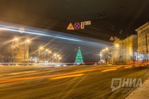 Предновогодний ночной Нижний Новгород