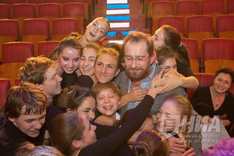 Актер Константин Хабенский с детьми в Нижнем Новгороде