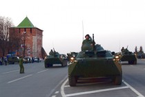 Репетиция военного парада на площади Минина и Пожарского