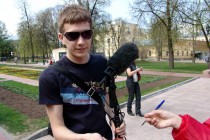 Раздача Георгиевских ленточек