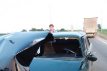 Лобовое столкновение ВАЗ-2107 и ВАЗ-2111