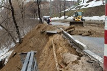Ликвидация последствий оползня на Зеленском съезде Нижнего Новгорода