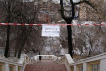 Ликвидация последствий оползня на Зеленском съезде Нижнего Новгорода