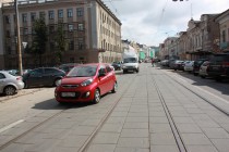 Движение транспорта на улице Рождественской интенсивное