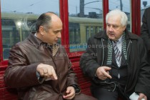 Олег Кондрашов и Алексей Коречков (слева направо) в трамвае Эрликон