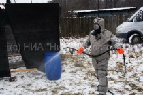 Обеззаражанивание территории дезинфицирующим раствором