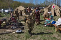 Реконструкция боя Великой Отечественной войны в парке Победы
