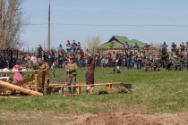 Реконструкция боя Великой Отечественной войны в парке Победы