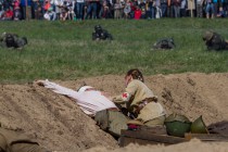 Реконструкция боя Великой Отечественной войны в парке Победы