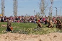 Реконструкция боя Великой Отечественной войны в парке Победы