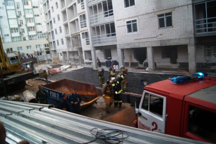 Пожар в многоэтажном жилом доме в центре Нижнего Новгорода