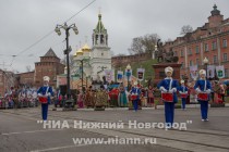 Торжественная церемония открытия празднования Дня народного единства у памятника Минину и Пожарскому в Нижнем Новгороде