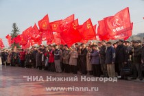Демонстрация и митинг прошли в честь 96-летия Великой Октябрьской социалистической революции в Нижнем Новгороде
