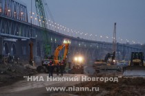Строительные работы на площадке у Волжского моста начинаются в темное время суток