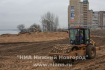 Подготовка площадки для подъезда к наплавному мосту через Волгу, который будет размещен ниже по течению Волги