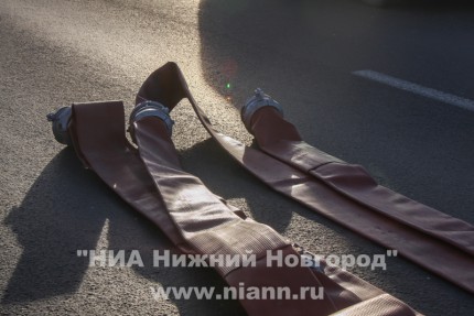 Тренировка личного состава специальной пожарно-спасательной части по забору воды с высоты около 50-ти метров