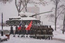 Военный парад в честь празднования Дня Героев Отечества