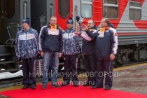 Торжественная встреча Олимпийского огня в Нижнем Новгороде