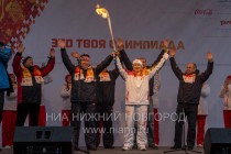 Торжественная встреча Олимпийского огня в Нижнем Новгороде