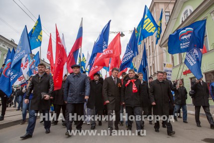 Общегородской митинг в поддержку вхождения Крыма в состав России прошел в Нижнем Новгороде