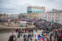 Общегородской митинг в поддержку вхождения Крыма в состав России прошел в Нижнем Новгороде