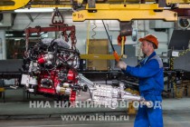 Главный конвейер на Горьковском автозаводе