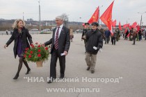 Митинг в честь 144-й годовщины со дня рождения Ленина и митинг в поддержку русскоязычного населения Украины прошел в Нижнем Новгороде