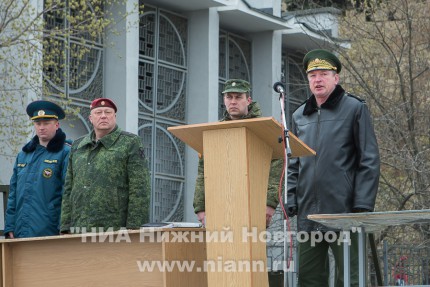 Первая сводная репетиция военного парада в ознаменование 69-ой годовщины Победы в Великой Отечественной войне состоялась в Нижнем Новгороде