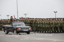 Первая тренировка парадных расчетов и механизированной колонны в полном составе прошла на Нижне-Волжской набережной в Нижнем Новгороде