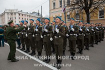 Первая тренировка военного парада на площади Минина и Пожарского в Нижнем Новгороде