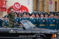 Первая тренировка военного парада на площади Минина и Пожарского в Нижнем Новгороде