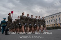 Первая тренировка военного парада на площади Минина и Пожарского в Нижнем Новгороде