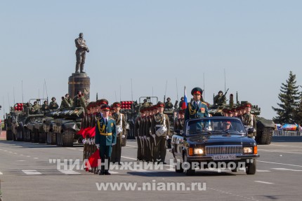 Военный парад на площади Минина и Пожарского в Нижнем Новгороде, посвященный 69-й годовщине Победы в Великой Отечественной войне