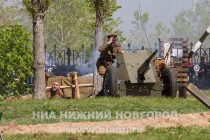 Реконструкция боя на подступах к Берлину  в нижегородском парке Победы