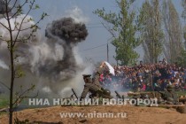 Реконструкция боя на подступах к Берлину  в нижегородском парке Победы