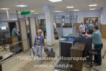 Пресс-тур на объекты приграничной таможенной инфраструктуры в международном аэропорту Стригино (Нижний Новгород)