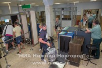 Пресс-тур на объекты приграничной таможенной инфраструктуры в международном аэропорту Стригино (Нижний Новгород)