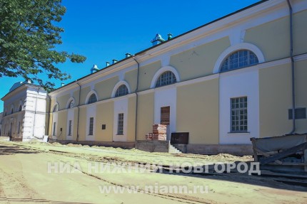 Ход реконструкции второй очереди Приволжского филиала центра современного искусства Арсенал в Нижегородском кремле