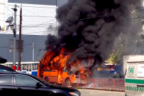 Маршрутное такси сгорело в Советском районе Нижнего Новгорода 16 июля