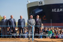 Торжественная церемония спуска на воду нового танкера RST-27 на ОАО Завод Красное Сормово