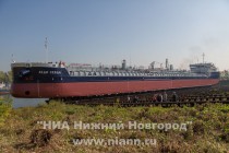 Торжественная церемония спуска на воду нового танкера RST-27 на ОАО Завод Красное Сормово