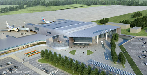 Основные работы по возведению каркаса нового пассажирского терминала в аэропорту Стригино завершатся в марте 2015 года