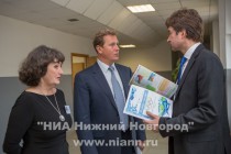 Директор лицея №8 Ирина Ярцева, глава администрации Нижегородского района Игорь Согин и депутат Гордумы Александр Котюсов