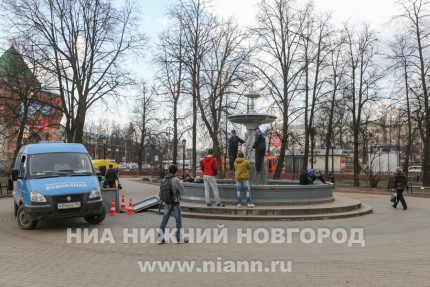 Ввод в эксплуатацию фонтана на площади Минина и Пожарского в Нижнем Новгороде