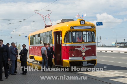 Запуск ретро-трамвая, который будет работать на маршруте №2 в Нижнем Новгороде