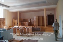 Актовый зал ремонтируемой средней школы в р.п. Воротынец