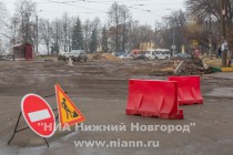 Строительство дороги в объезд провала грунта на ул. Горной в Нижнем Новгороде